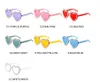 사랑 하트 선글라스 다이아몬드 꽃 태양 안경 젤리 컬러 림리스 프레임 안경 눈부신 화려한 색조 맑은 렌즈 안경.