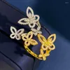 Charm Bracelets Top Quality Butterfly Pendant With Zircon Setting Gold & Silver Plated Bangle Chain For Women Party Gift