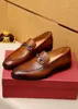 2023 Mannen Formele Zakelijke Brogue Jurk Schoenen Mannen Casual Echt Leer Flats Merk Designer Wedding Party Loafers Maat 38-47