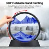 Decoratieve objecten Figurines verplaatsen Sand Art Picture Round Glass 3d Hourglass Deep Sea Scape in Motion Display Flowframe 7 12inch voor Home Decor 230228