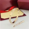 Love Gold Bracelet Designer Joursling Bracelets отвертка Bangles Fashion Gift Designer Bangle Titanium Steel Silver 4CZ для женских мужских ювелирных украшений