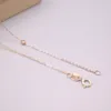 Kedjor Real 18K Rose Chain för kvinnor 2,5 mm snidad pärla Rolo Link Pure Gold Necklace 18 tum längd smycken exklusiv gåva