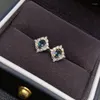 Stud -oorbellen London Blue Natural Topaz Earring Studs met stenen maat van 3 4 mm en S925 Sterling Silver voor vrouwen Dagelijkse feestkleding sieraden