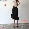 Kjolar s design chic korea mode kvinnliga kontor lady solid svar