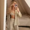 Женские костюмы Blazers Уникальные сияющие крутые подходящие набор Blazer Fashion Party Night Club Банта