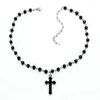 Подвесные ожерелья Gothic Pearl Cross Ожерелье на Хэллоуин Свадебная вечеринка для мужчин и женщин ежедневные украшения