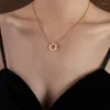Anhänger Halsketten Verkauf Frauen Wasser Perle Ringe Stil Retro Chocker Edelstahl Halskette Schmuck Für Mädchen