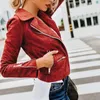 Women's Jackets Woman Jacket Olive Coats For Women Lapel Coat Top Leather Buckle Cool Faux Lamb Wool Motorcycle Long Sleeve Warm