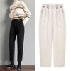 Pantalons pour femmes Capris femmes pantalons en laine automne hiver décontracté solide taille élastique sarouel pleine longueur pantalon S-XXL 230301