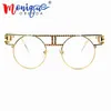 Zonnebrillen Hoogwaardige metalen frame Steampunk zonnebril Dames Brandontwerper Handmand Round Men Gotic Sun Glasses Vintage -bril met brillenj230301