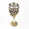 Tumblers Gothic Wine Goblet Contain Dragon Claw Viking Skeleton Retro Stainless Steel Resin Glass Halloween Gifts Bar Drinkware 230228