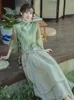 Этническая одежда 2023 Китайская одежда Cheongsam Zen улучшенная ретро -ханфу традиционное платье -костюм Женщины Восточный ци набор A361