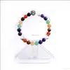 CAR DVR Pärledsträngar 7 Jewel Chakra Lion Head Gemstone Armband Män och kvinnor Läkande behandling Yoga Drop Leverans smycken Armband DHGJZ