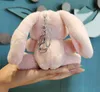 Llaveros de peluche de conejo rosa bonito INS, joyería, mochila, mochila, adorno, regalos para niños, alrededor de 15cm