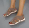 Sandały modne kobiety płaskie na zewnątrz plażę niska okrągły stóp do stóp swobodny sporty wygodne rybne usta otwarte Sandals Sandals