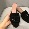 LP Pianasummer Charms Slaytlar Süpellenmiş Süet Terlik Lüks Sandalet Ayakkabı Orijinal Deri Açık Ayak Ayak Passoru Kadınlar İçin Tasarımcılar Fabrika Ayakkabı 144