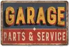 Papa's Garage Art Peinture Métal Tin Signs Poster Vintage Route 66 Car Metal Tin plate Retro Plaque Garage Tire Shop Mur personnalisé Art Decor Taille 30X20CM w02