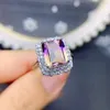 Anillos de racimo 2023 Color amatista dama anillo generoso cristal púrpura circonita cúbica moda fiesta joyería de lujo