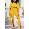 Women's Tracksuits Sexy 2 Pieces Club Outfit With Long Strings Women Short Sleeve O Neck Crop Top And Biker Shorts Strap Sets Summer OutfitW