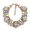 Choker Charm Strassblommor Halsband För Kvinnor Mode Kristall Smycken Statement Bib Collar Halsband 2023