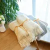Battaniye Damlı Battaniye Tassel atış kanepesi ile yatak ekoidleri