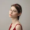 Headpieces O367 Fairy Wine Red Bride Headbonad Chinese Alloy Diamond Hair with Hoop Xiuhe Dress Fort