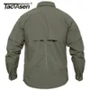 Mäns avslappnade skjortor Tacvasen Men Military Clothing Lightweight Army Shirt snabb torr taktisk skjorta sommaren avtagbar långärmad arbetsjakt skjortor 230301