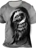 Camisetas para hombres Patrón de cuervo Estampado de gran tamaño Hombres Verano Color Colisión Manga corta XS-8XL