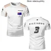 Extreme Sports T Shirts 2021 2022 Hot McLaren F1 Ricardo DR3 Round Collar White shirts met korte mouwen Casual T-Shirt Racing Formule One T-shirt voor korte mouwen