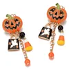 Orecchini a bottone Moda Donna Halloween Party Divertimento Zucca Fantasma Coppia Orecchio Ciondola Cerchio Goccia Gioielli all'ingrosso