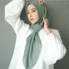 Vêtements ethniques Echarpes pour femmes malaisiennes Hijabs Bonne couture Stitch Plain Châle de haute qualité Châles Premium Hijab en mousseline de soie lourde