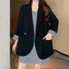 Women's Suits Women Jacket Blazer 2023 Retro Double Breasted Korean Fashion Preppy Blouse Oversize Woman