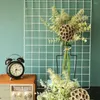 Flores decorativas Simulação de lótus Flor seca Artificial Water Grass Buncos de mesa caseira Casamento de plantas verdes falsas buquê