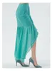 Jupes bleu turquoise 44 Momme coutures en soie épaisse Double couche Georgette taille naturelle Pack hanche jupe en queue de poisson CE188