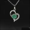 Auto DVR Hanger Kettingen Infinity Love Heart Necklace For Friend Monteur Crystal Chakra Yoga Sieraden Beschikbaar in verschillende gekleurde stenen Dr Dhcjh