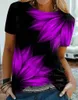 Abstract Leaves Beautiful Summer Print T Shirt Women Basic Vintage Crew Neck Loose Plus Size 230301