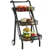 Kitchen Storage & Organization Installation-free Folding Cart Racks Multi-layer Vegetable And Fruit With Wheels Removable Rack