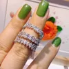 Cluster Ringe Hohe Qualität Luxus Handgefertigte Wassertropfen Zirkonia Ring Engagment Hochzeit Band Fingerringe Für Frauen Geschenk J1771 G230228