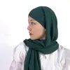 Szaliki Instant Hidżabs szyfon hidżab szalik z cross dżerps czapki maski maski Muzułmańskie szalik 230301