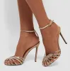 Summer Alevi Milano Penelope Sandaler skor Sparkling Crystal-Errusted Strap Women Stiletto Heels Luxury Party Wedding Dress Lady Pumps