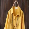 Women's Blouses 2023 Ethnic Style Long-Sleeved Loose Women's Shirt Cotton Leisure Embroidery Cardigan