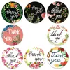 Sieradenzakken 500 stks rond bloemen Bedankt stickers 1,5 inch voor bruiloftsgunsten en feest handgemaakte kaart envelop labels briefpapier