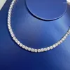 Kedjor värdefulla Moissanite Diamond Necklace Real 925 Sterling Silver Party Wedding Chocker för kvinnor Män hängsmycken