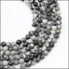 car dvr Loose Gemstones Mesh Jasper Round Beads Polished Smooth Gemstone Crystal Energy Healing Bead Assortments For Jewelry Making Bracelet Dhrhs