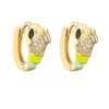 Pendientes de aro Mafisar Chic Animal pendiente de serpiente con aceite de goteo circón Color dorado Estilo bohemio Piercing para mujer regalo de joyería de boda