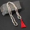 Collane con ciondolo Uomo non tradizionale Sautoir Lmitation Bone Skull Perline Handmade Knot 108Mala Collana Hip Hop Tassel JewelryPendant