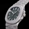 Superclone Pp Watch Tw Full Diamond Olive Green Plate 324sc Movimento Trend Orologio da polso meccanico da uomo