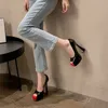 Klädskor 2021 ins stil mode patent läder kvinnor pumpar sexig kik tå plattform kilar ultra höga klackar vår sommarparty prom skorl230227