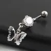 Heart Hollow Navel Ring Body Piercing Drop Dangle Body Belly Piercing Belly Navel Ball Clip Navel Ring Nave Clip