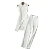 Kvinnors tvåstycksbyxor Spring och Autumn Korean Suit Set Long Vest Jacket Wide Leg Nine Female 2 Women 230228